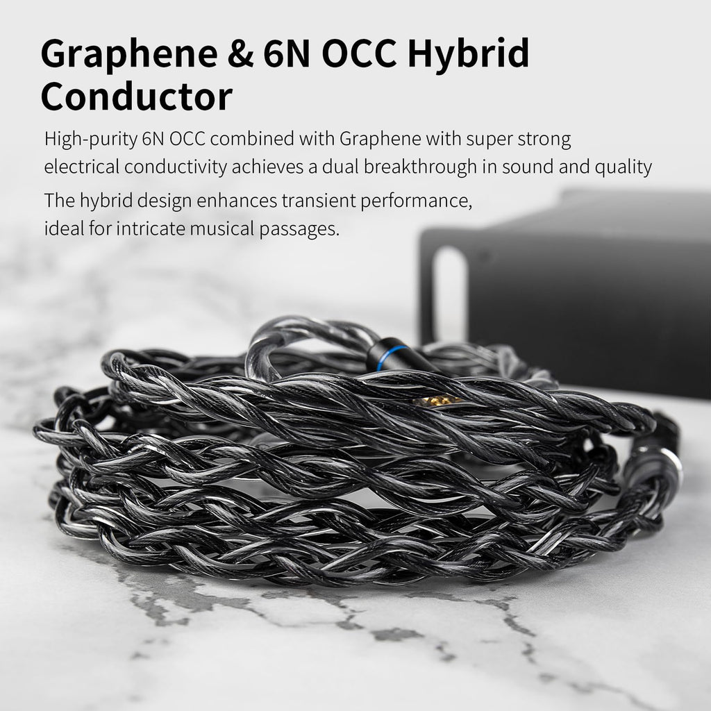 KBEAR P34 IEM Cable, 5N 2-Strands 98-Core OFC Silver-Plated HiFi Earphone Upgrade 2Pin Cable, Interchangeable 3.5mm/4.4mm Plug, in Ear Monitors Headphones Replacement Wire for Audiophile Musician