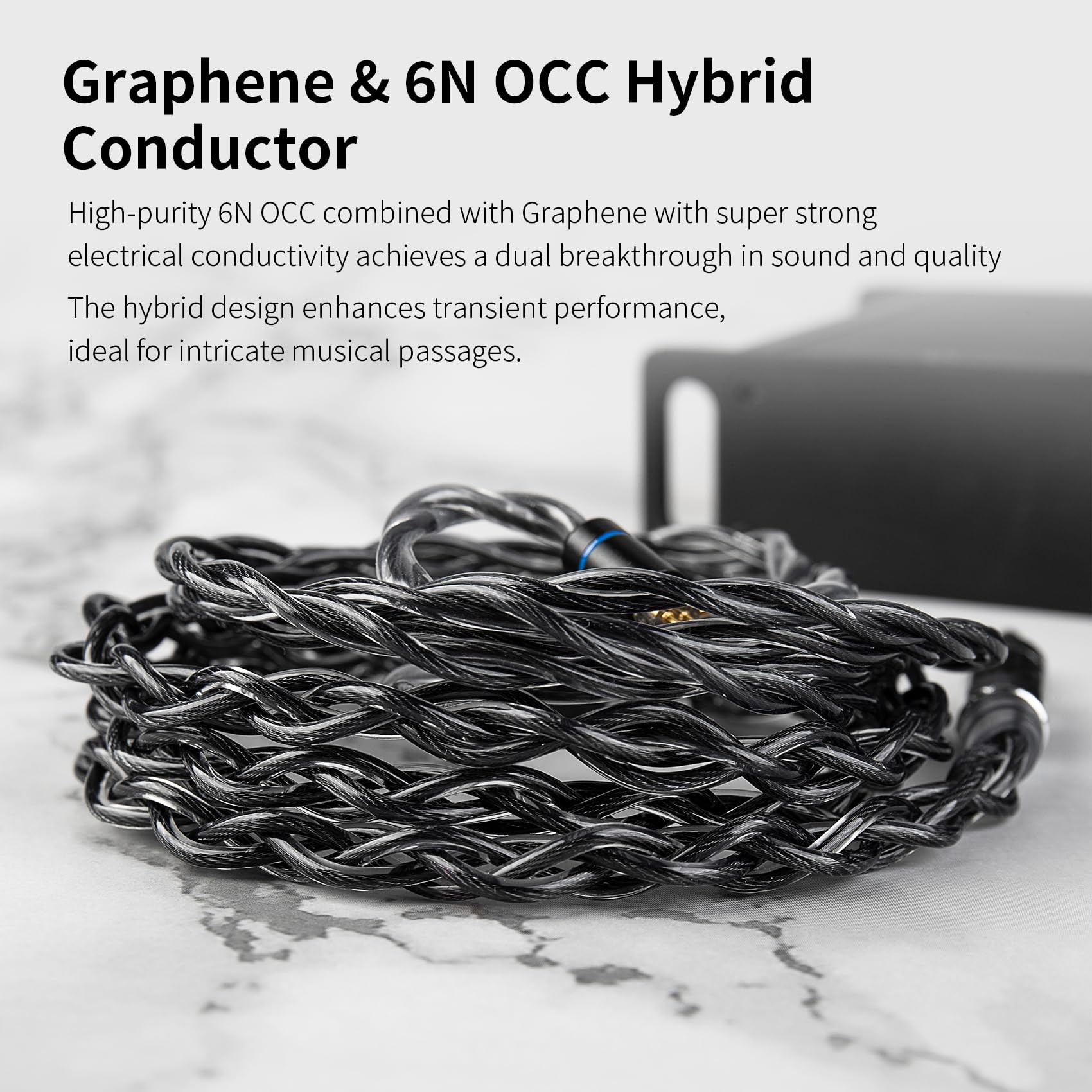 KBEAR P34 IEM Cable, 5N 2-Strands 98-Core OFC Silver-Plated HiFi Earphone Upgrade 2Pin Cable, Interchangeable 3.5mm/4.4mm Plug, in Ear Monitors Headphones Replacement Wire for Audiophile Musician