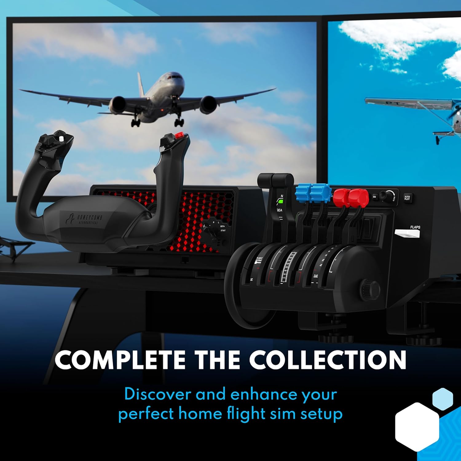 Honeycomb Bravo Throttle Quadrant — Flight Simulator Controls w/Autopilot, Annunciator Panel, Gear, Flaps, Trim Wheel — All-in-One Cockpit System w/Configurable Throttle Setup
