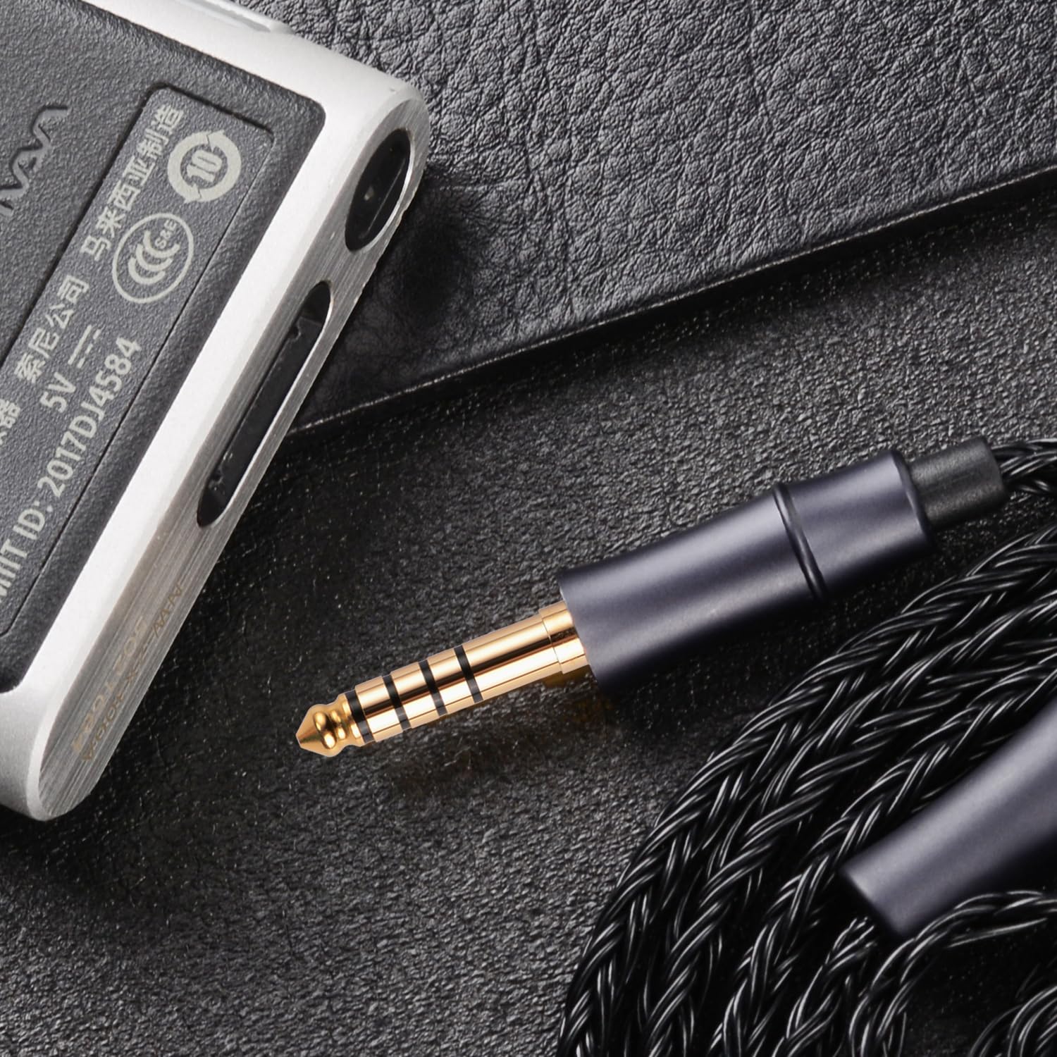 IEM Upgrade Cable, 16 Core Silver Plated Earphone Upgraded Cords, QDC-C Pin 1.5m in Ear Monitor Cable for KZ ZS10 ZSN PRO AS16 CCA CRA C12(Recessed 2pin 3.5mm 4.9ft) Black