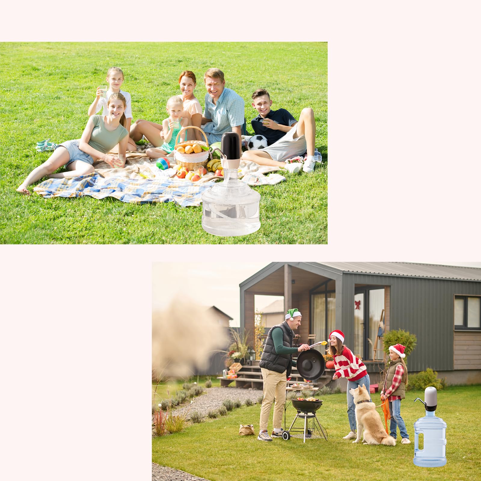 True Dual Water Pump 5 Gallon Water Dispenser,Portable High Battery Capacity USB Charging Water Jug Pump Easy to Use Water Dispenser for 5 Gallon Bottle Camping