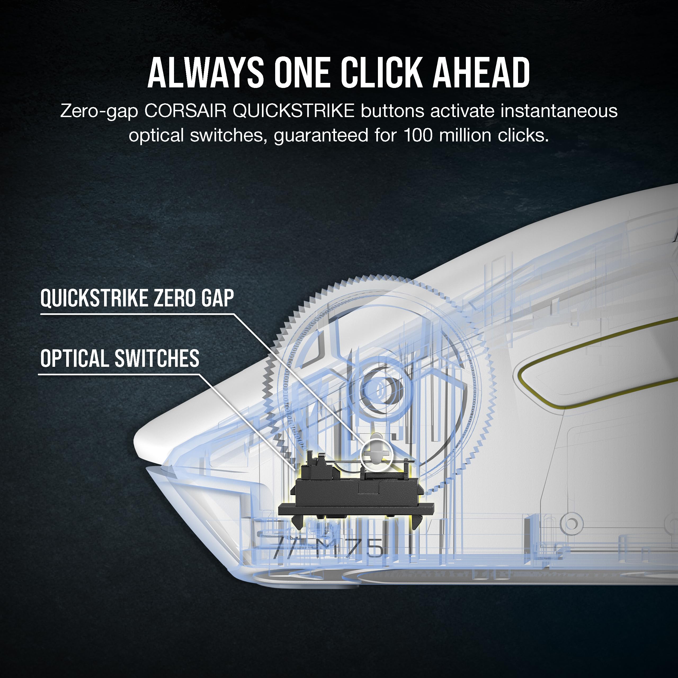 Corsair M75 Wireless Gaming Mouse - 26,000 DPI, Lightweight FPS Design, Swappable Side Buttons, iCUE Compatible, Black
