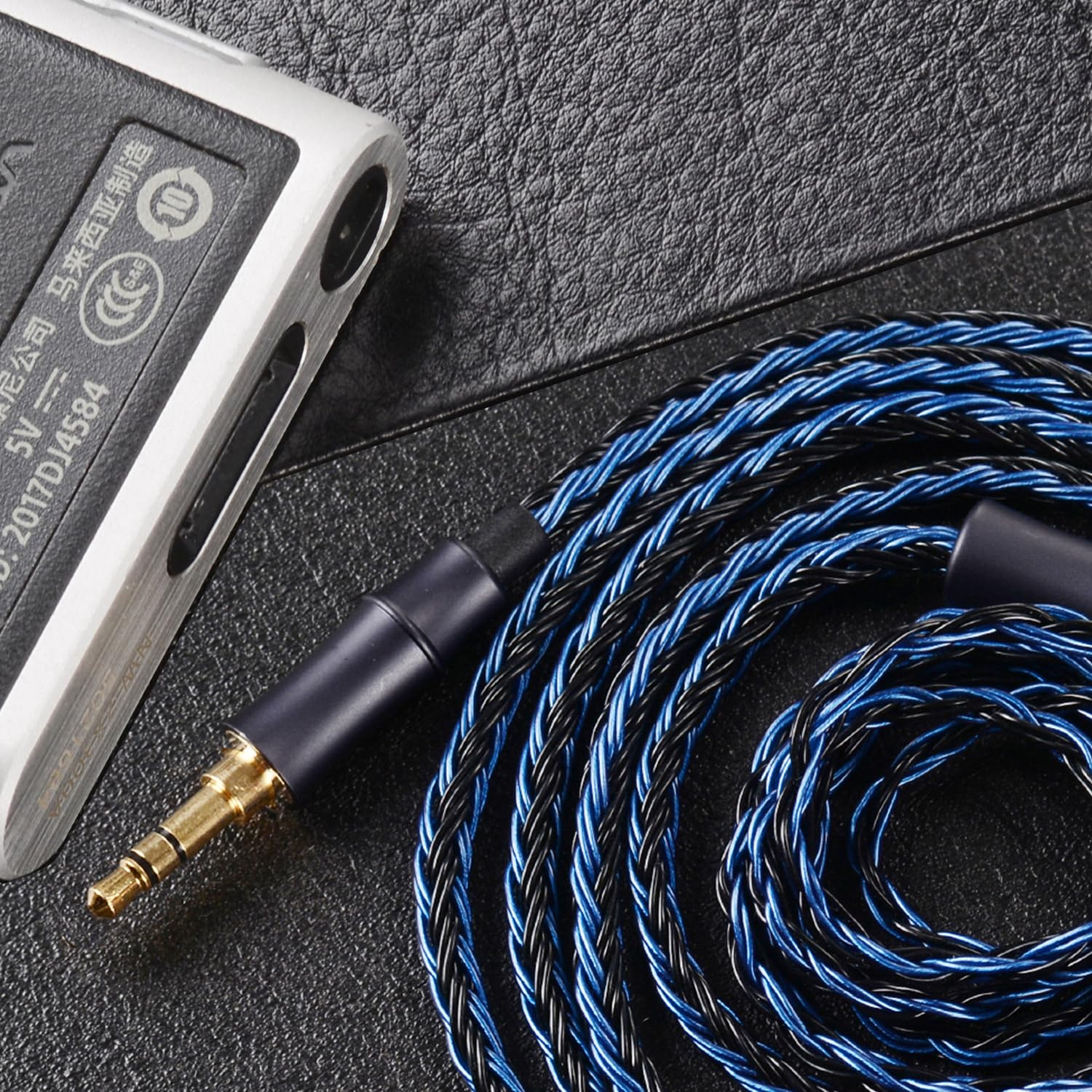 IEM Upgrade Cable, 16 Core Silver Plated Earphone Upgraded Cords, QDC-C Pin 1.5m in Ear Monitor Cable for KZ ZS10 ZSN PRO AS16 CCA CRA C12(Recessed 2pin 3.5mm 4.9ft) Black