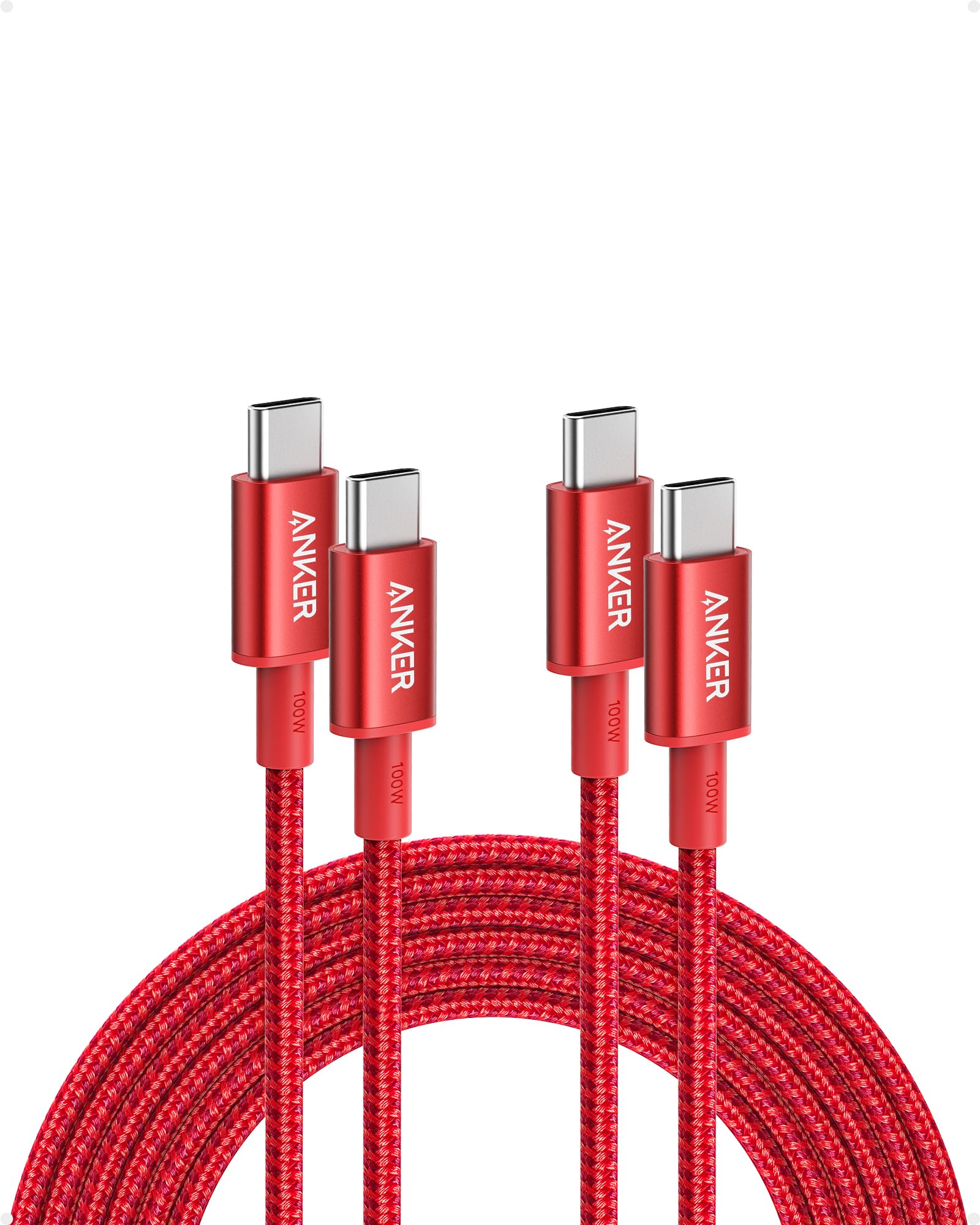 Anker USB C to USB C Cable, 2-Pack 6 FT (1.8 m) Type C 100W Charger Cord, Fast Charging for iPhone 17 Series, MacBook Pro 2020, Pixel, and More (Black, Not for Video Output)
