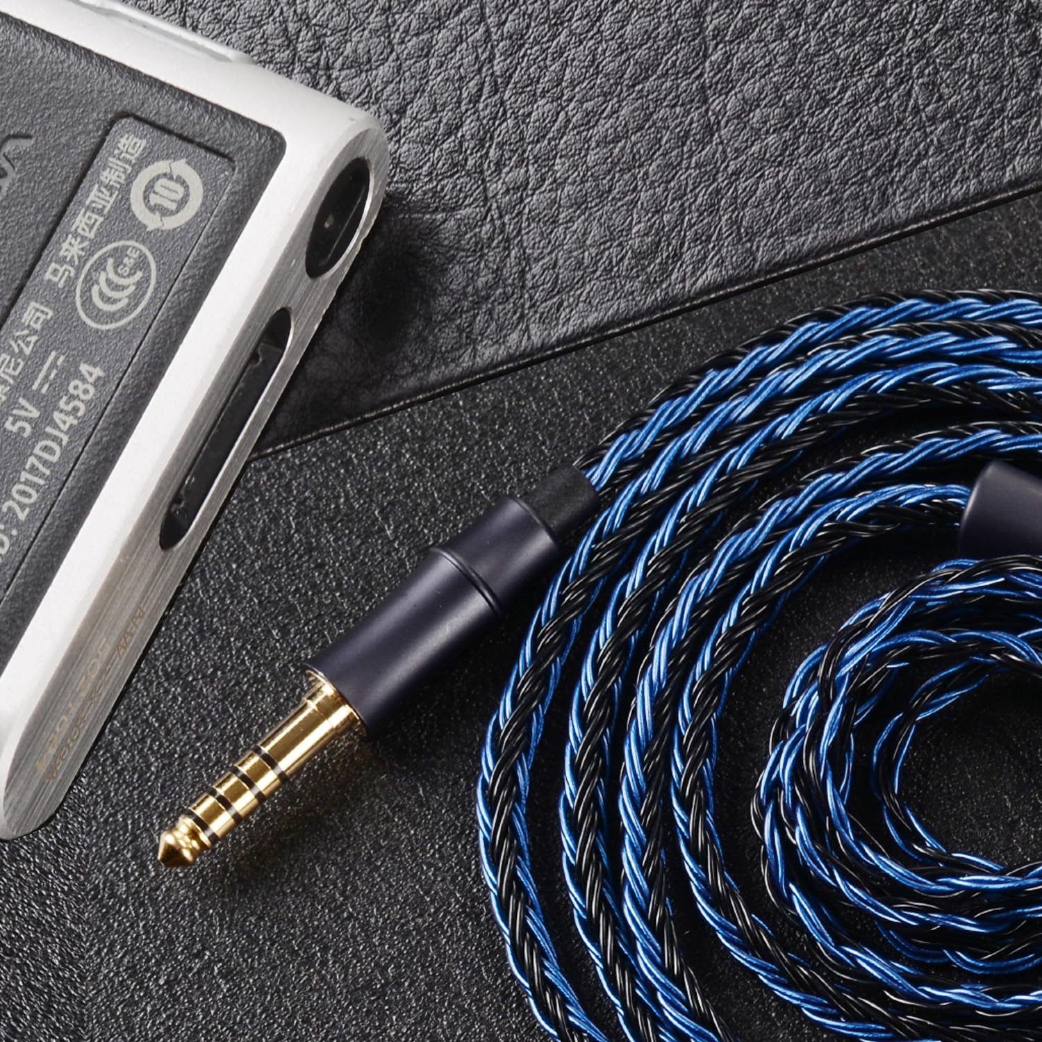 IEM Upgrade Cable, 16 Core Silver Plated Earphone Upgraded Cords, QDC-C Pin 1.5m in Ear Monitor Cable for KZ ZS10 ZSN PRO AS16 CCA CRA C12(Recessed 2pin 3.5mm 4.9ft) Black