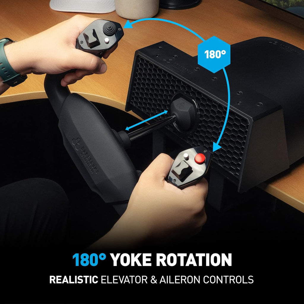 Honeycomb Alpha LITE - compact yoke for flight simulation, 180 rotation, programmable buttons, sturdy steel shaft, clear design perfect for sim beginners, plug & fly with MSFS 2024 [video game] [video game] [video game]