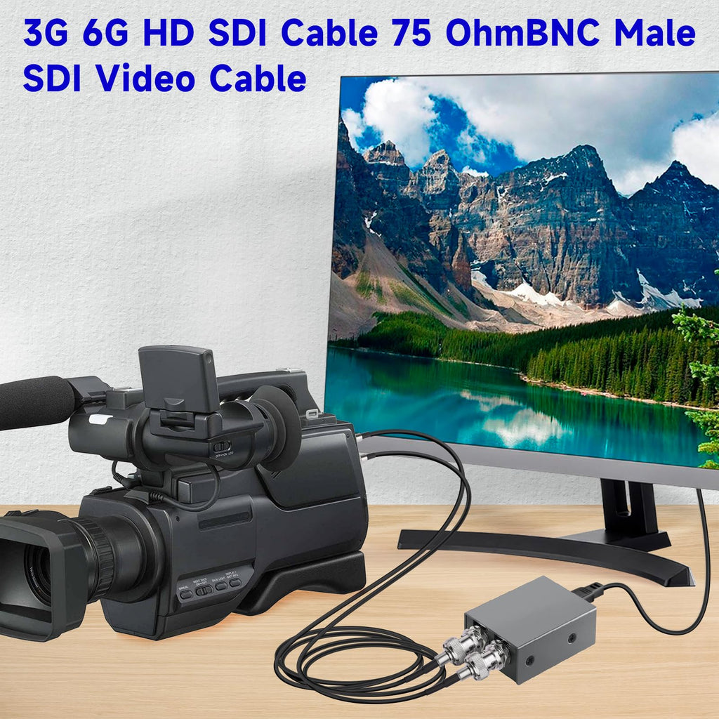 Superbat 2ft BNC Male to Male HD HDSDI 3G 4K 6K Video Cable for Splitter Converter Monitor Switcher, Supports HD-SDI/3G-SDI Video (2-Pack)