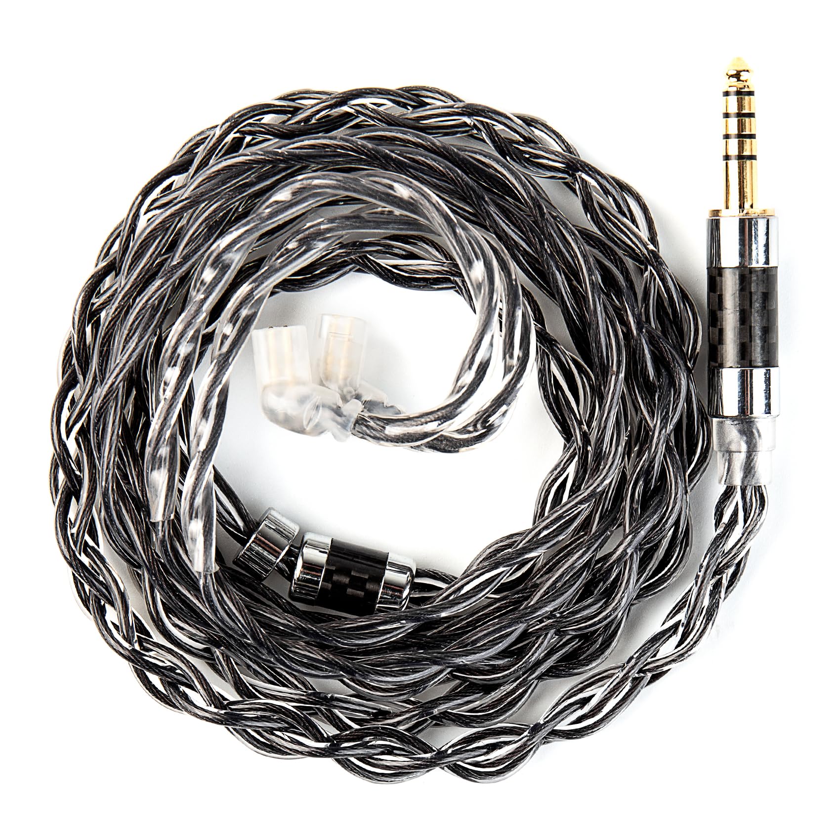 KBEAR P34 IEM Cable, 5N 2-Strands 98-Core OFC Silver-Plated HiFi Earphone Upgrade 2Pin Cable, Interchangeable 3.5mm/4.4mm Plug, in Ear Monitors Headphones Replacement Wire for Audiophile Musician