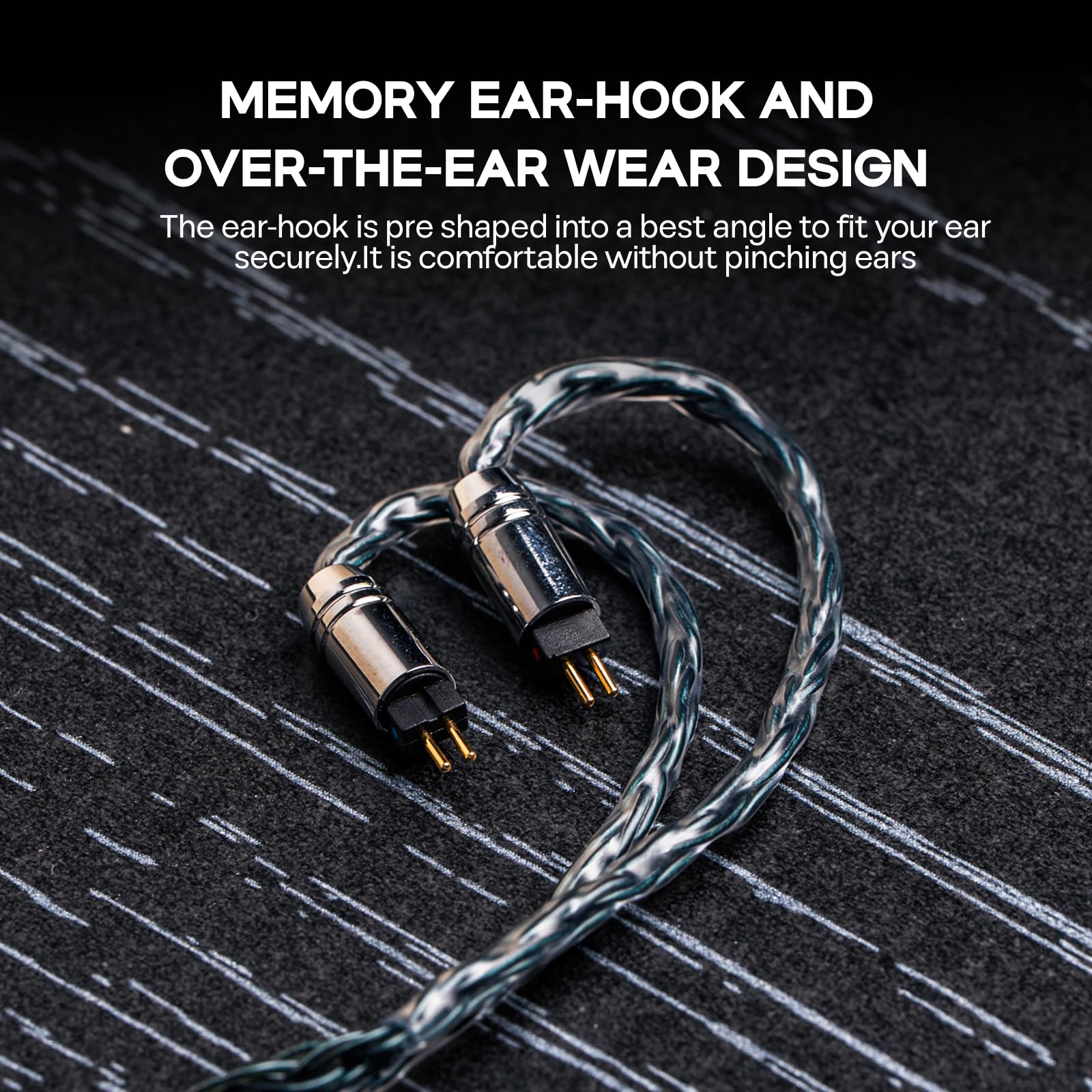 Linsoul Tripowin Zonie IEM Cable, 16 Core Silver Plated Earphone Upgraded Cords, 1.25m SPC in Ear Monitor Cable for 7hz Zero:2 Orchestra Lite Cadenza Hype4 Supermix4(2pin 0.78mm, 4.4mm)(Grey)