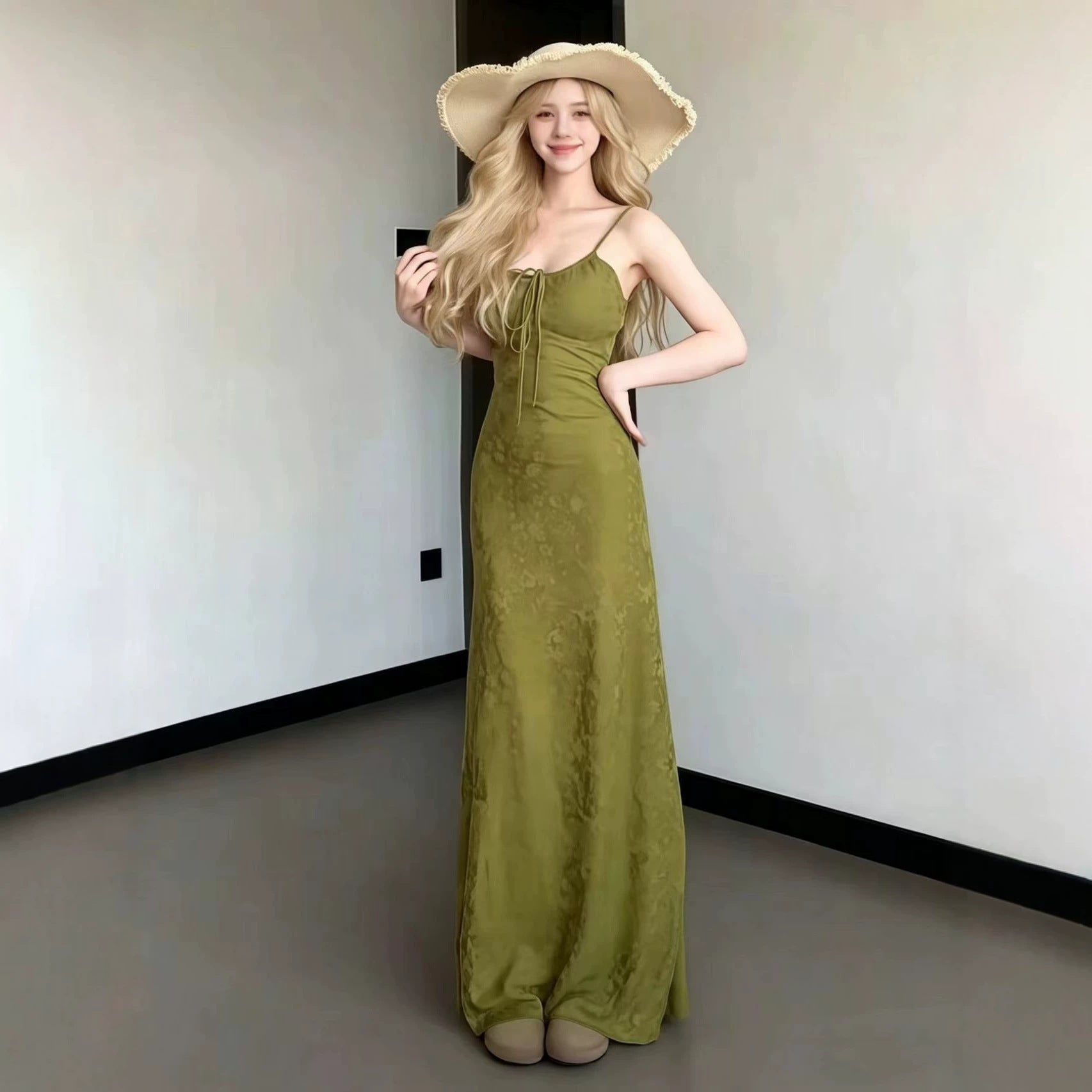 Sexy Beach-Style Strap Dress With Built-in Padded Bra