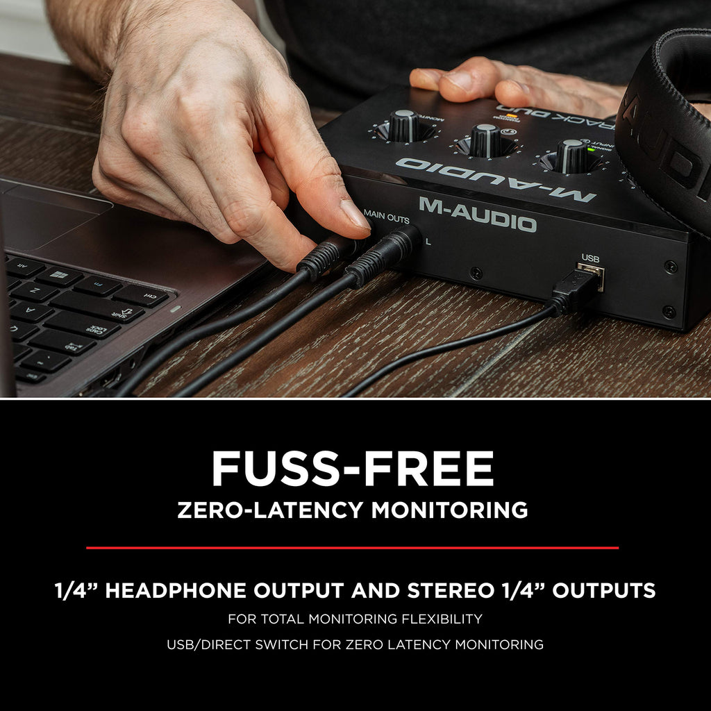 M-AUDIO M-Track Duo USB Audio Interface for Recording, Streaming and Podcasting with Dual XLR, Line and DI Inputs, plus a Software Suite Included