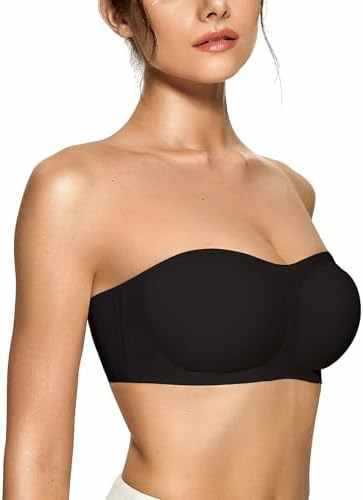 Womens Strapless Push-up Bandeau Bra