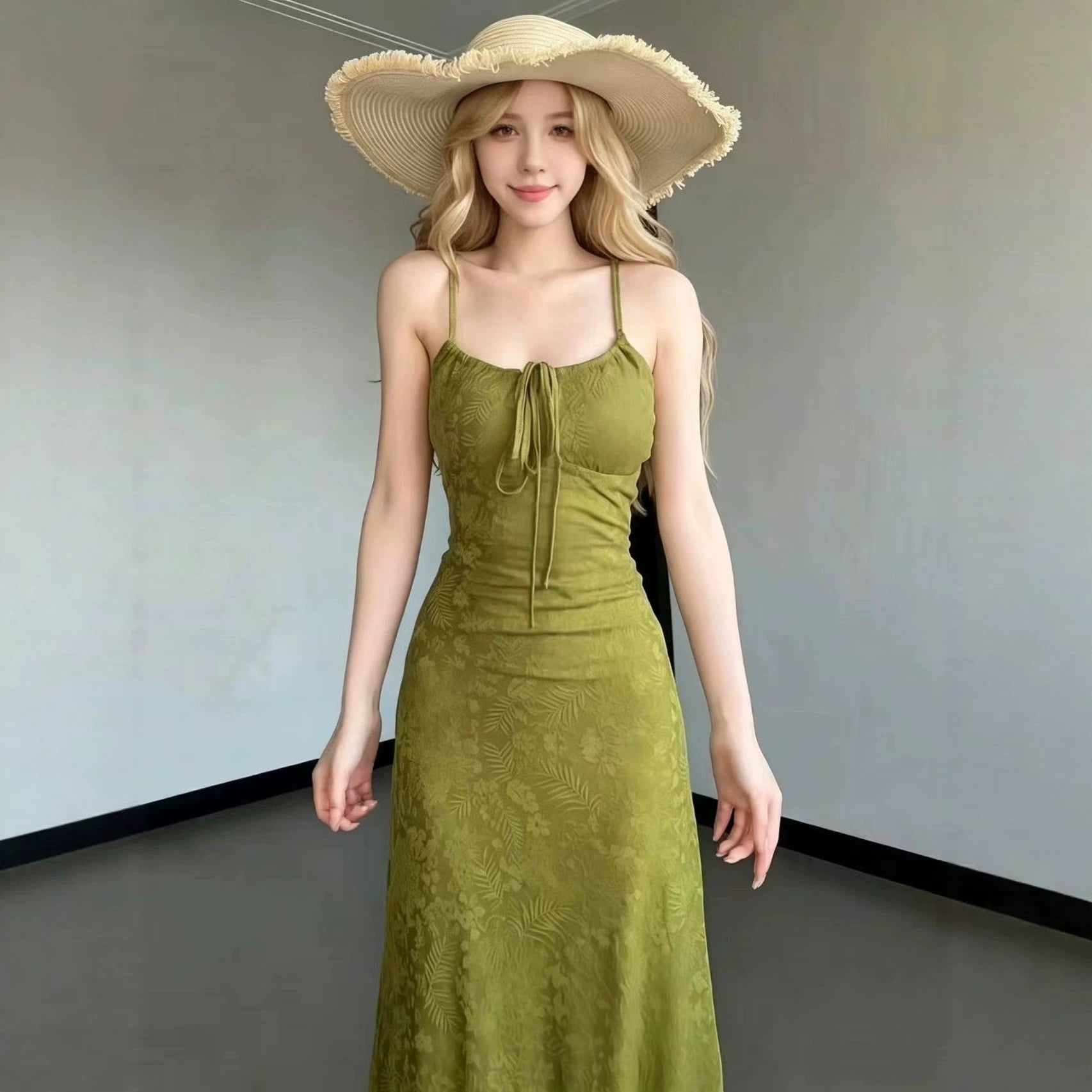 Sexy Beach-Style Strap Dress With Built-in Padded Bra