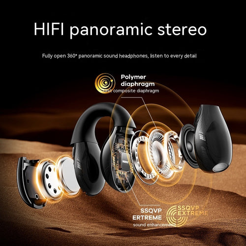 Wireless Bluetooth headset with earbuds, black over-ear design concept